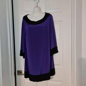 ASOS Dress with heavy beading on hem, neck and cuffs - USA size 6